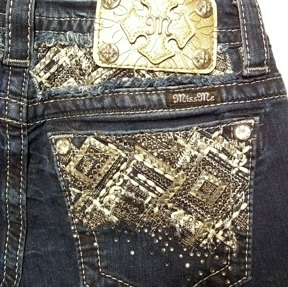 Miss Me Gold Label Embellished Bling Jeans 25